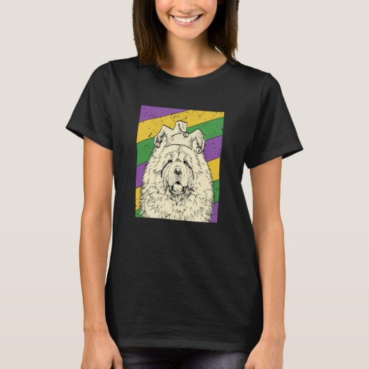 T-shirt Chow Chow Jester Mardi Gras Dog Mom or Dad (Devant)