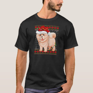 T-shirt Chow Chow Lumières Noël Doux moche Chow Chow Chow