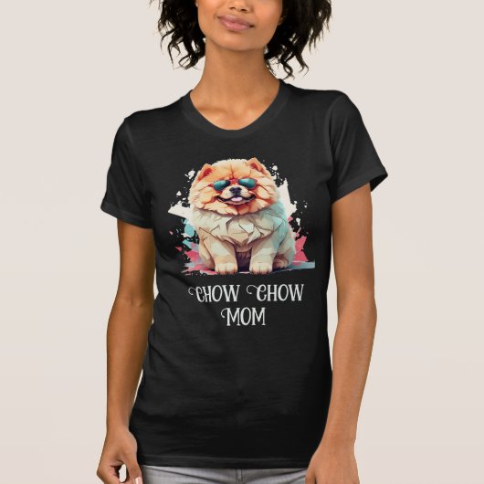 T-shirt Chow Chow Maman Chien Lunettes de soleil (Devant)
