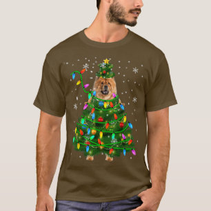 T-shirt Chow Chow Noël Arbre Lumières de Noël Chow Cho