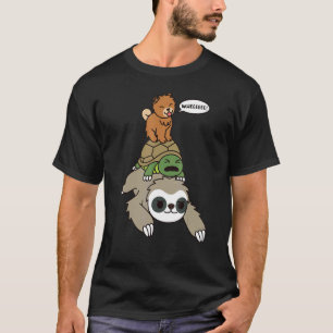T-shirt Chow Chow Riding Sloth Tortoise Dog