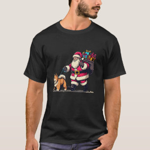 T-shirt Chow Chow Santa Claus Drôle Chien Noël Long Sle