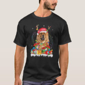 T-shirt Chow Chow Santa Hat Reindeer Feux de Noël Paja (Devant)