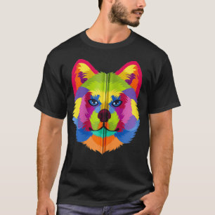 T-shirt Chowchow coloré mignon tête de chien Géomètre