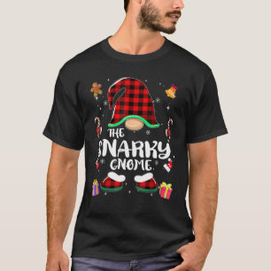 T-shirt Chr de famille à jumelage rouge de Snarky Gnome Bu