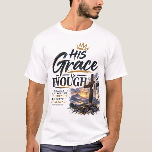 T-Shirt chrétien 2 Corinthiens 12:9 (Devant)