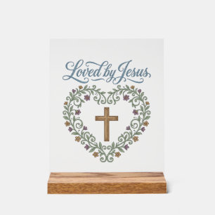 T-shirt chrétien à croix florale aimé de Jésus Des