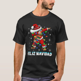 T-shirt Chrétien espagnol mexicain de Dabbing Santa Feliz 