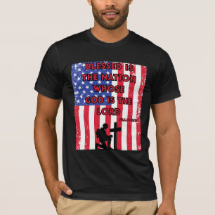 T-Shirt chrétien patriotique Psaume 33:12