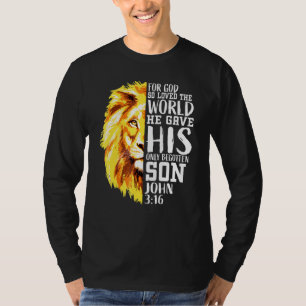T-shirt Chrétien Pour Hommes Lion De Juda Graphisme Dieu J
