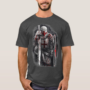 T-shirt Chrétien Templier Chevalier Costume Rosaire Guerr