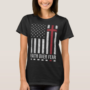 T-shirt Chrétien Us Drapeau Américain Christ Foi Sur F