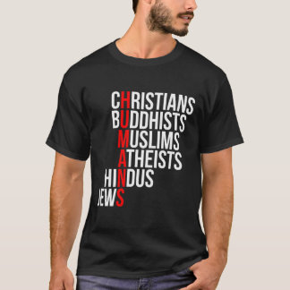 T-shirt Chrétiens bouddhistes musulmans athées juifs hindo