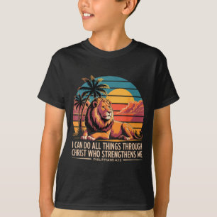 T-shirt Chrétiens Philippiens 4_13 Lion Religieux Force