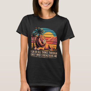 T-shirt Chrétiens Philippiens 4_13 Lion Religieux Force