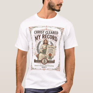 T-shirt Christ a effacé mon dossier Jésus Pardon légal Doc