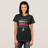 T-shirt Christ Follower déguisé en serveuse chrétienne (Devant entier)