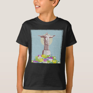 T-shirt Christ le Rédempteur affiche de voyage Favela