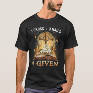 T-shirt Christian 1 croix et 3 clous 4 croix biblique donn