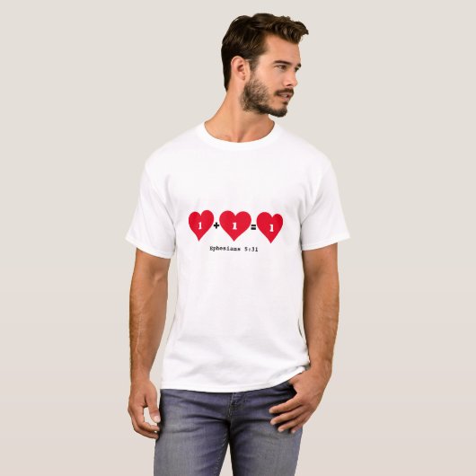 T-shirt Christian 1 PLUS 1 ÉGALE 1 Couples (Devant entier)