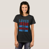T-shirt Christian 4 juillet Vêtements Aimer Jésus et Ameri (Devant entier)
