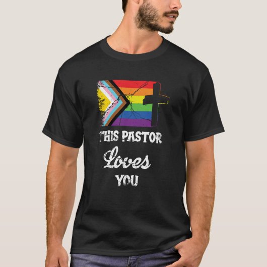 T-shirt Christian Ally Inclusive Pride Clergy This Pastor  (Devant)