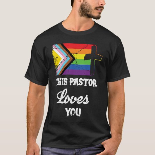 T-shirt Christian Ally Inclusive Pride Clergy This Pastor  (Devant)
