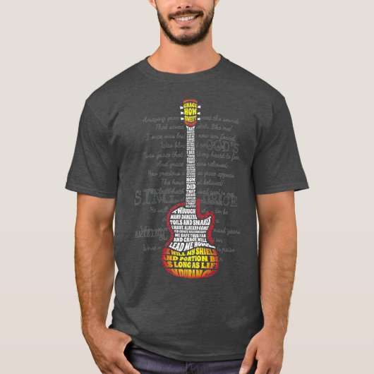 T-shirt Christian Band Amazing Guitar Grace Premium (Devant)