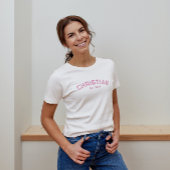 T-shirt Christian Baptême Date Typographie Détachée