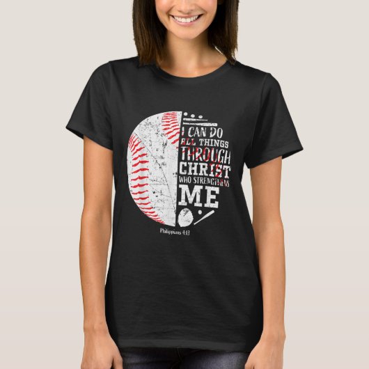 T-shirt Christian Baseball Philipans 4_13 I Can Do All Thi (Devant)