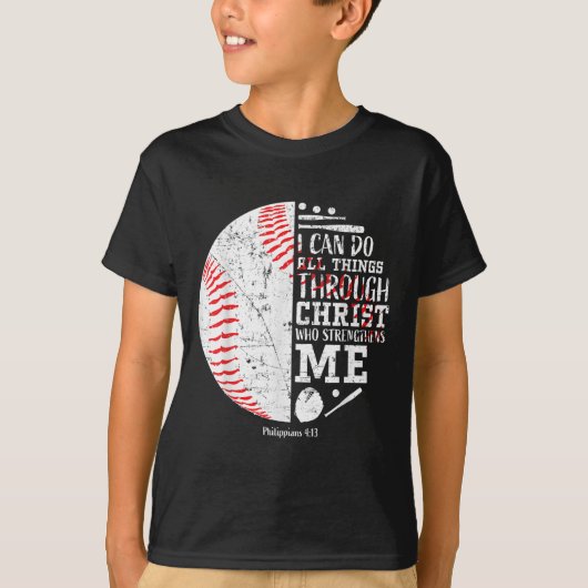 T-shirt Christian Baseball Philipans 4_13 I Can Do All Thi (Devant)