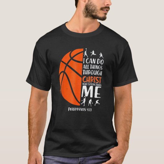 T-shirt Christian Basketball Men Boys Kids Religious (Devant)