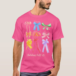 T-shirt Christian Bow Bible Verse Spirit Joie Paix Patienc