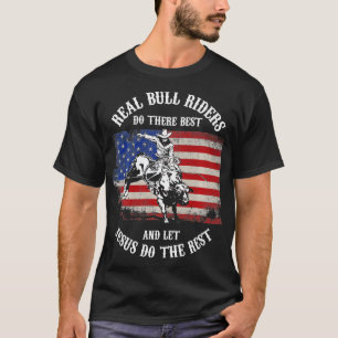 T-shirt Christian Bull RidingBull Rider Laissez Jésus Fair