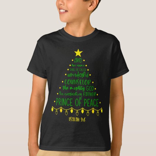 T-shirt Christian Christmas Jesus Bible Names Xmas Tree Sh (Devant)