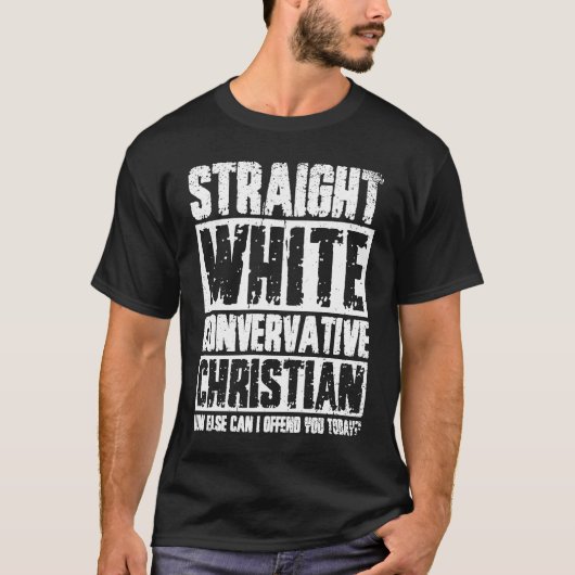 T-shirt Christian conservateur blanc droit (Devant)