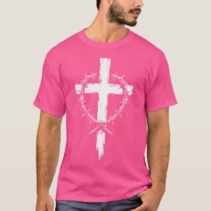 T-shirt Christian Cross Punk Art Style Couronne d'épines J
