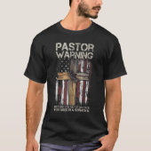 T-shirt Christian Cross USA American Flag Pasteur Avertiss (Devant)
