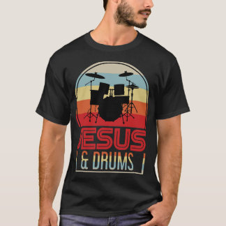 T-shirt Christian Drummer Cadeaux Musique Jésus Christ