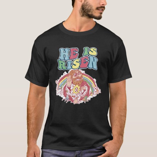 T-shirt Christian Easter Jesus Grunge He Is Risen (Devant)