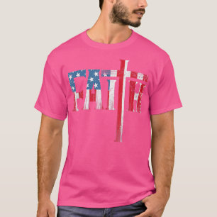 T-shirt Christian Faith & CrossUSA Drapeau Américain 4ème 