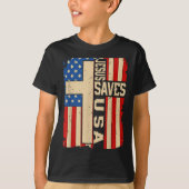T-shirt Christian Faith Jesus Save Usa Patriotic American (Devant)
