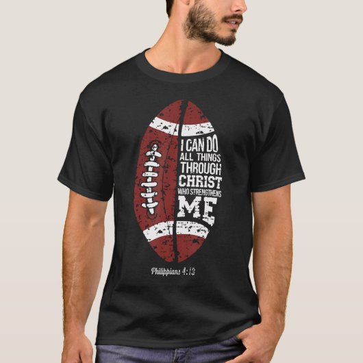 T-shirt Christian Football I Can Do All Things Religious F (Devant)