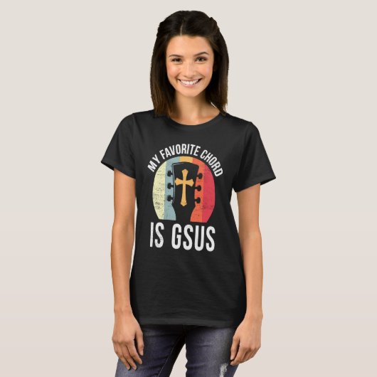 T-shirt Christian Guitar Player Jesus My Favorite Chord Gu (Devant entier)
