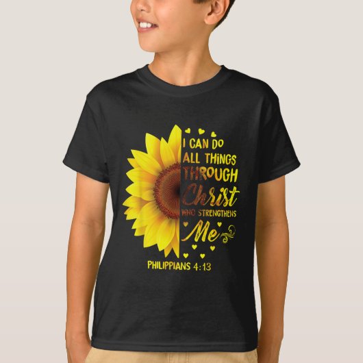 T-shirt Christian I Can Do All Things Through Christ Bible (Devant)