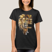 T-shirt Christian I Can Do All Things Through Christ Lion (Devant)