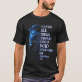 T-shirt Christian I Can Do All Things Through Christ Lion  (Devant)