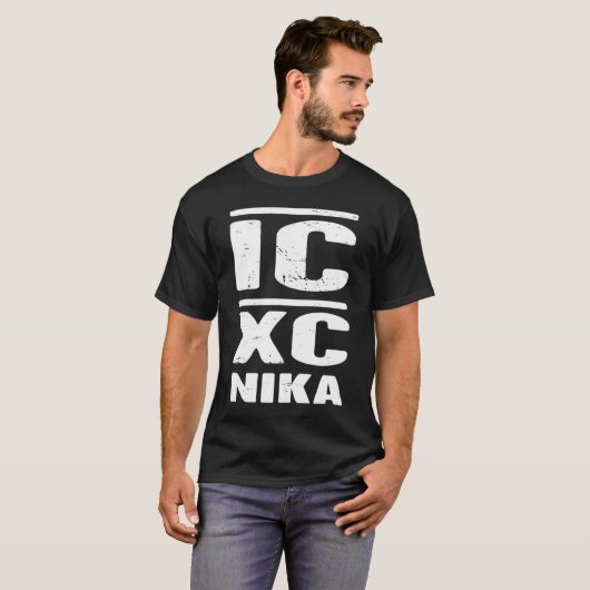 T-shirt Christian IC XC NIKA en détresse orthodoxe orienta (Devant entier)