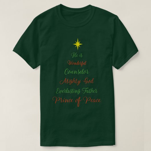 T-shirt Christian Jesus Arbre de Noël Écriture Isaiah Bi (Design devant)