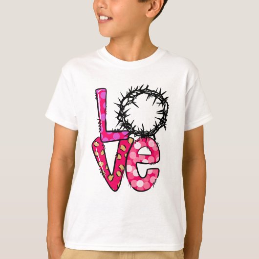 T-shirt Christian Jesus Crown Love Pâques (Devant)